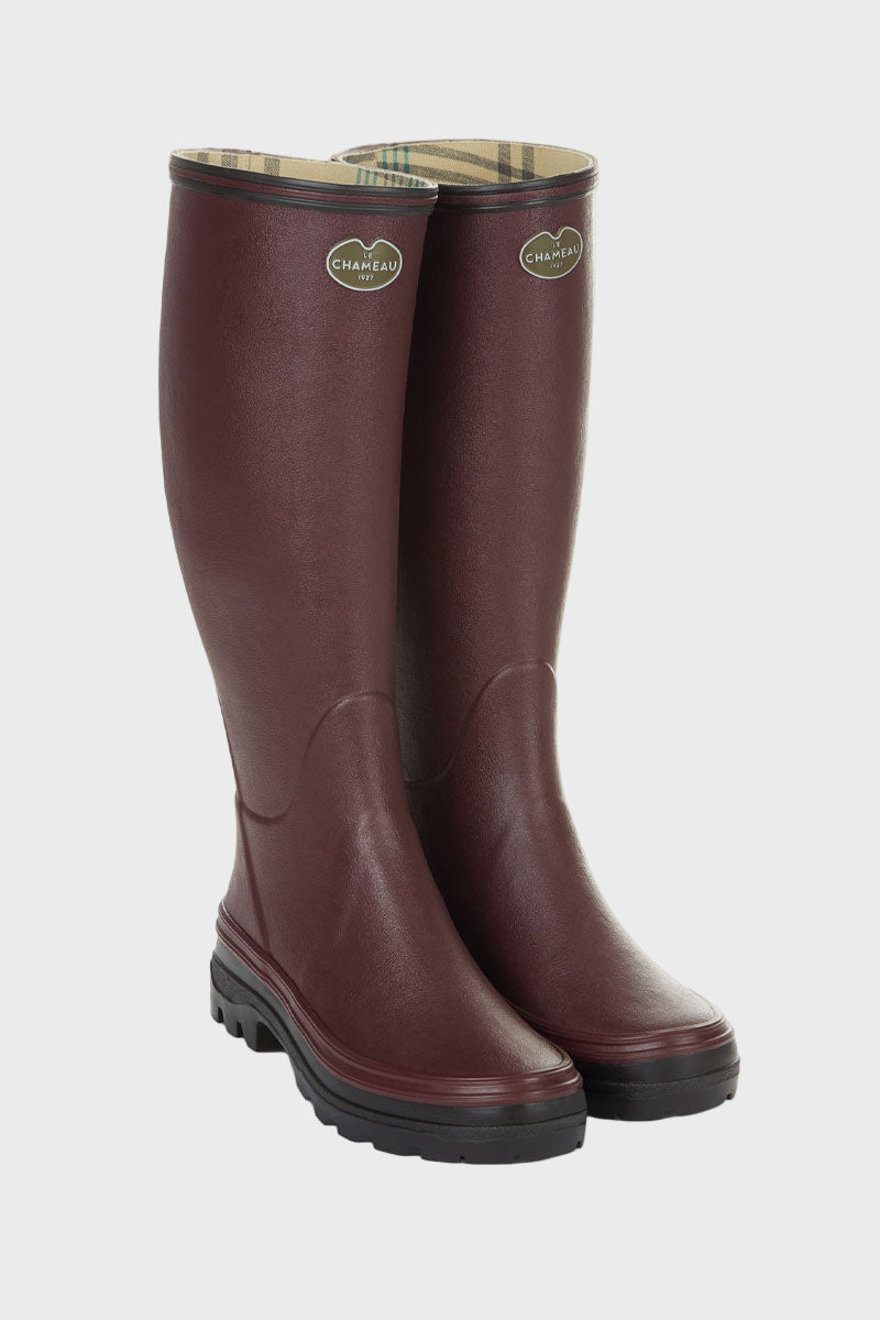 Le Chameau Giverny Jersey Lined Boot Cherry