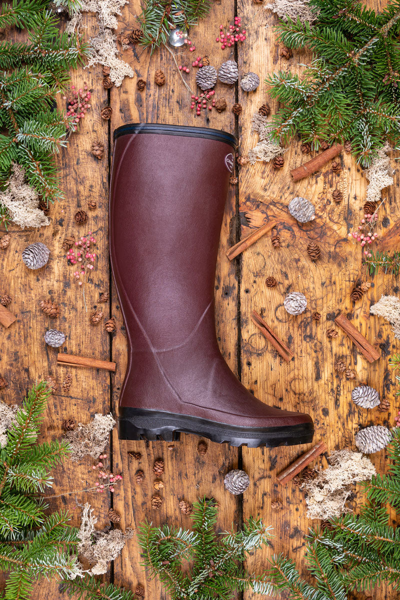 Le Chameau Giverny Jersey Lined Boot Cherry