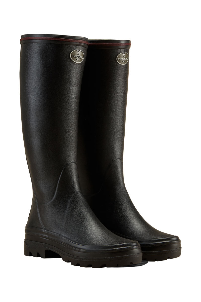 Le Chameau Giverny Jersey Lined Boot Noir