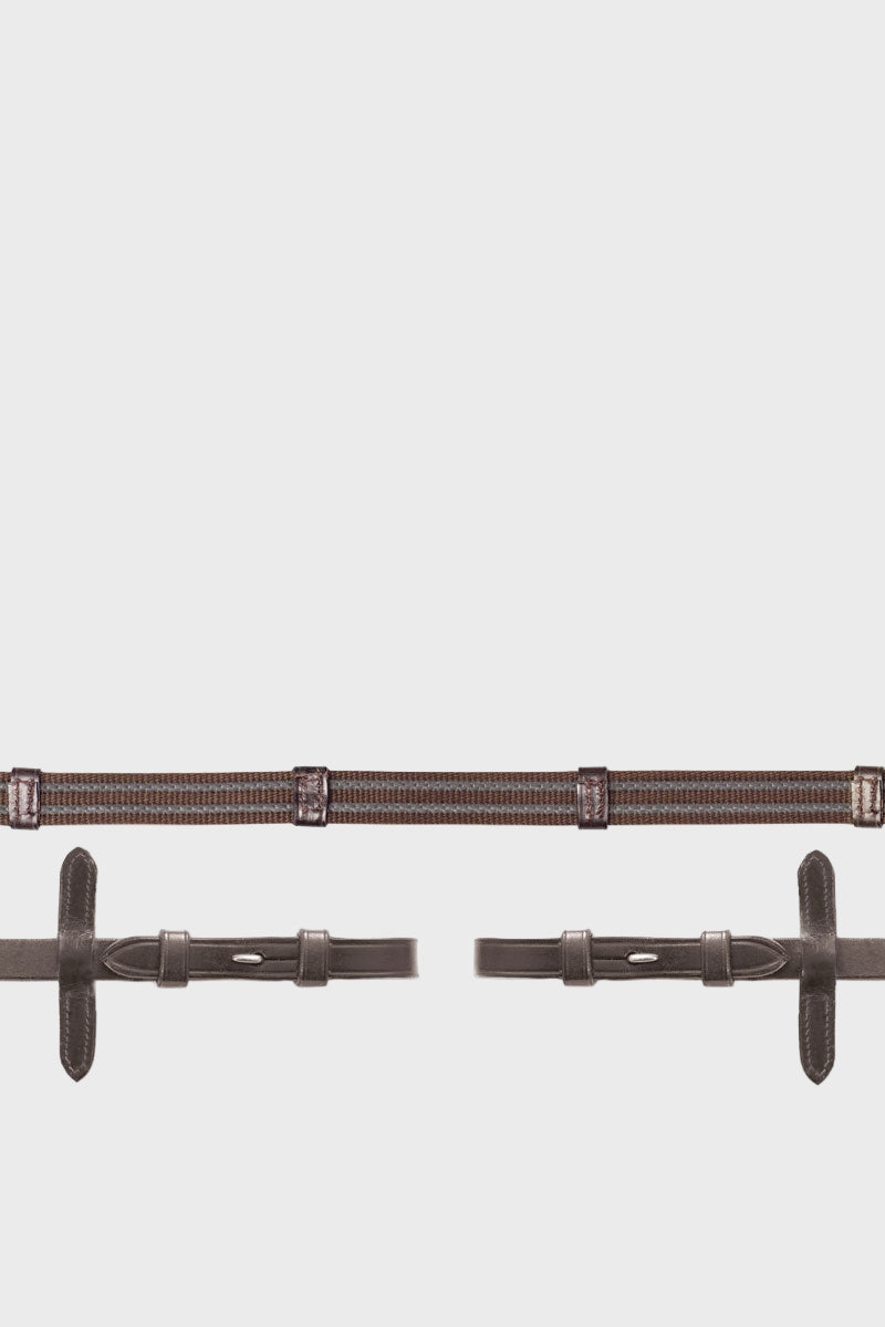 Schockemohle Grip Reins Brown/Silver