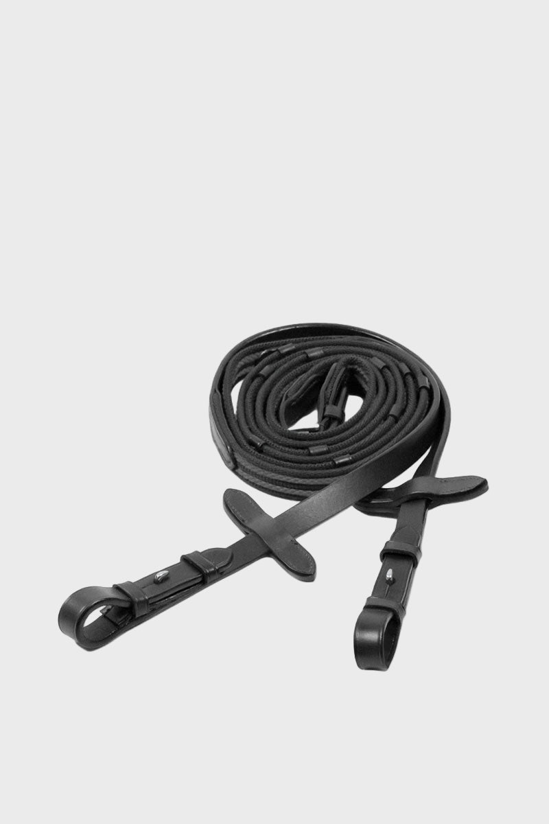 Schockemohle Grip Reins Black/Silver