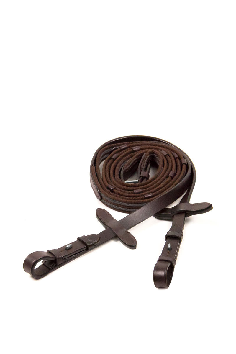 Schockemohle Grip Reins Brown/Silver