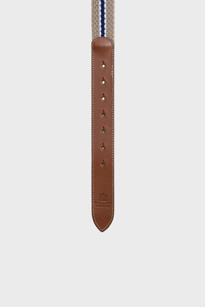 Holland Cooper Elasticated Cord Belt Stone Navy Ecru