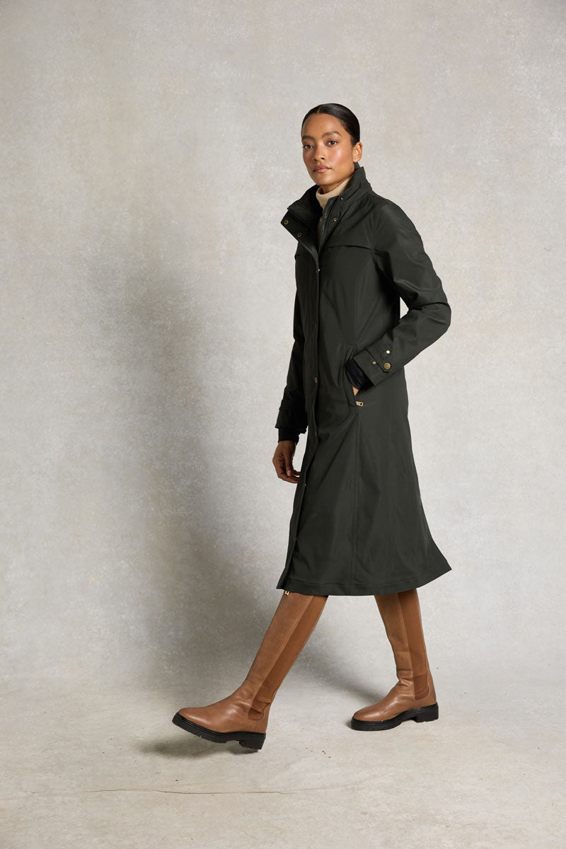 Holland Cooper Folgate Rain Coat Dark Pine Green