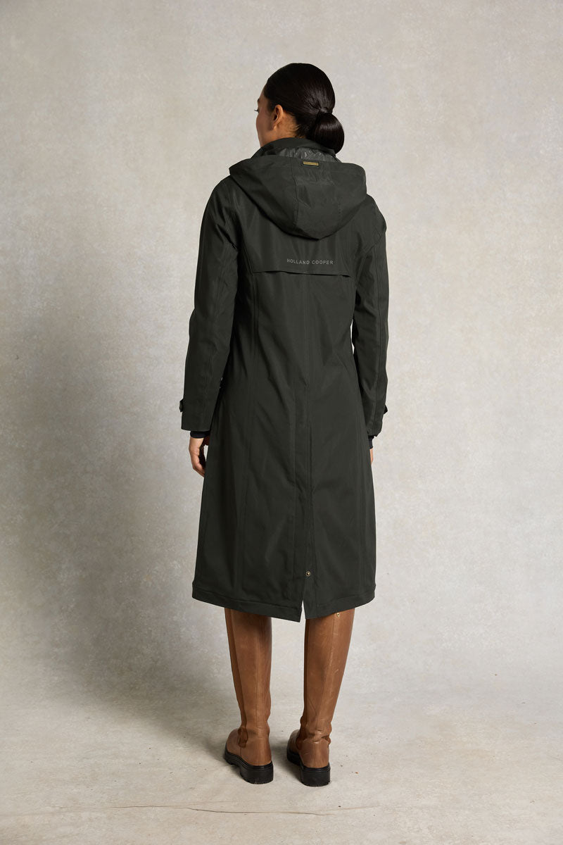 Holland Cooper Folgate Rain Coat Dark Pine Green