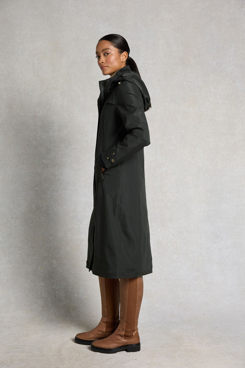 Holland Cooper Folgate Rain Coat Dark Pine Green