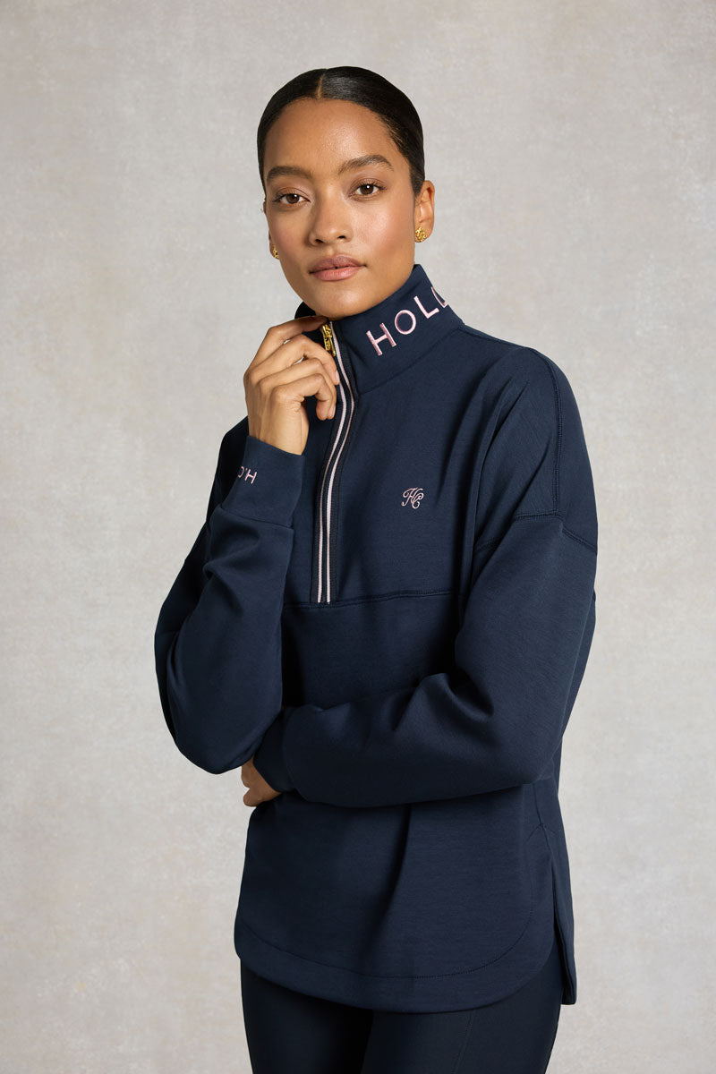 Holland Cooper Windsor Quarter Zip Sweat Ink Navy