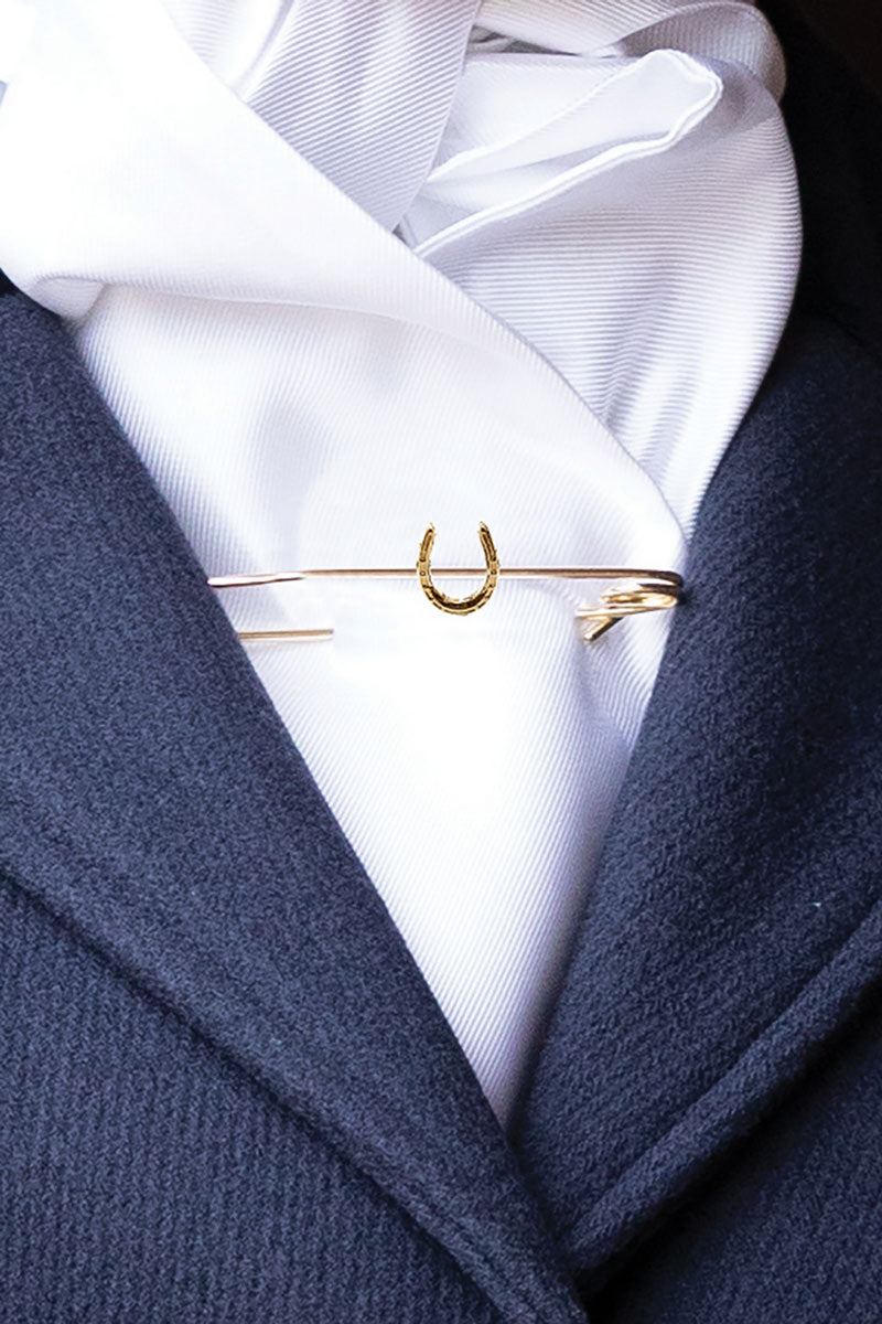 Equetech Traditional Horseshoe Stock Pin Gold