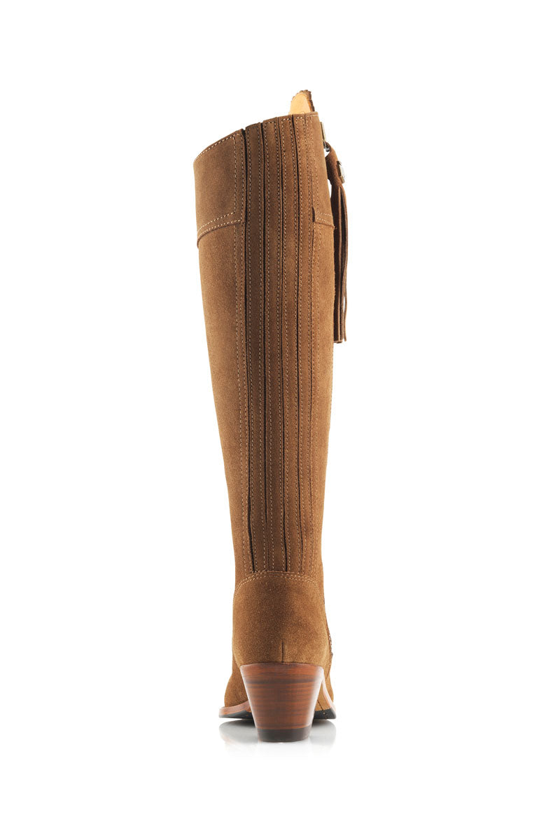 Fairfax & Favor Heeled Regina Boot Sporting Fit Tan Suede