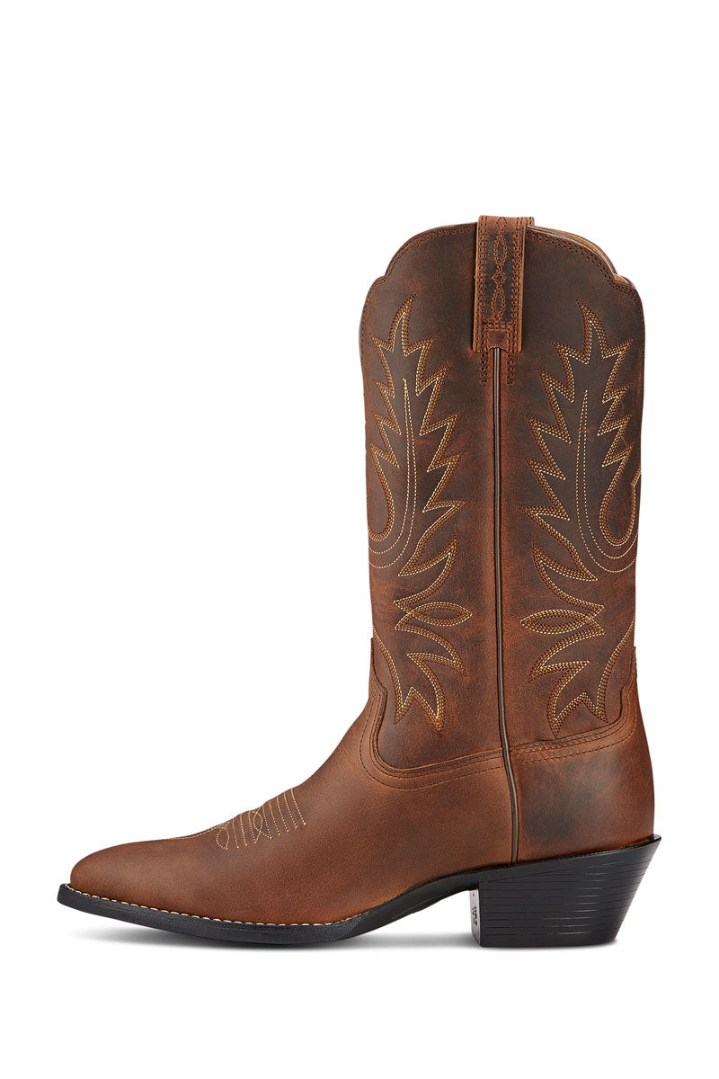 Ariat Heritage R Toe Western Boot Distressed Brown