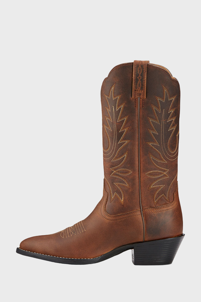 Ariat Heritage R Toe Western Boot Distressed Brown