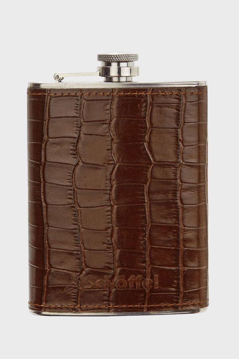 Schoffel Hip Flask Dark Brown 