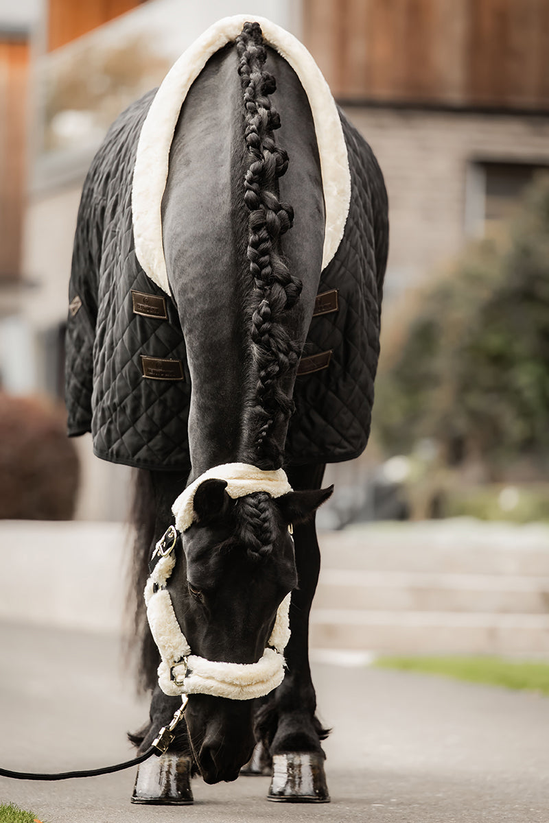 Kentucky Horsewear Sheepskin Shipping Halter Natural