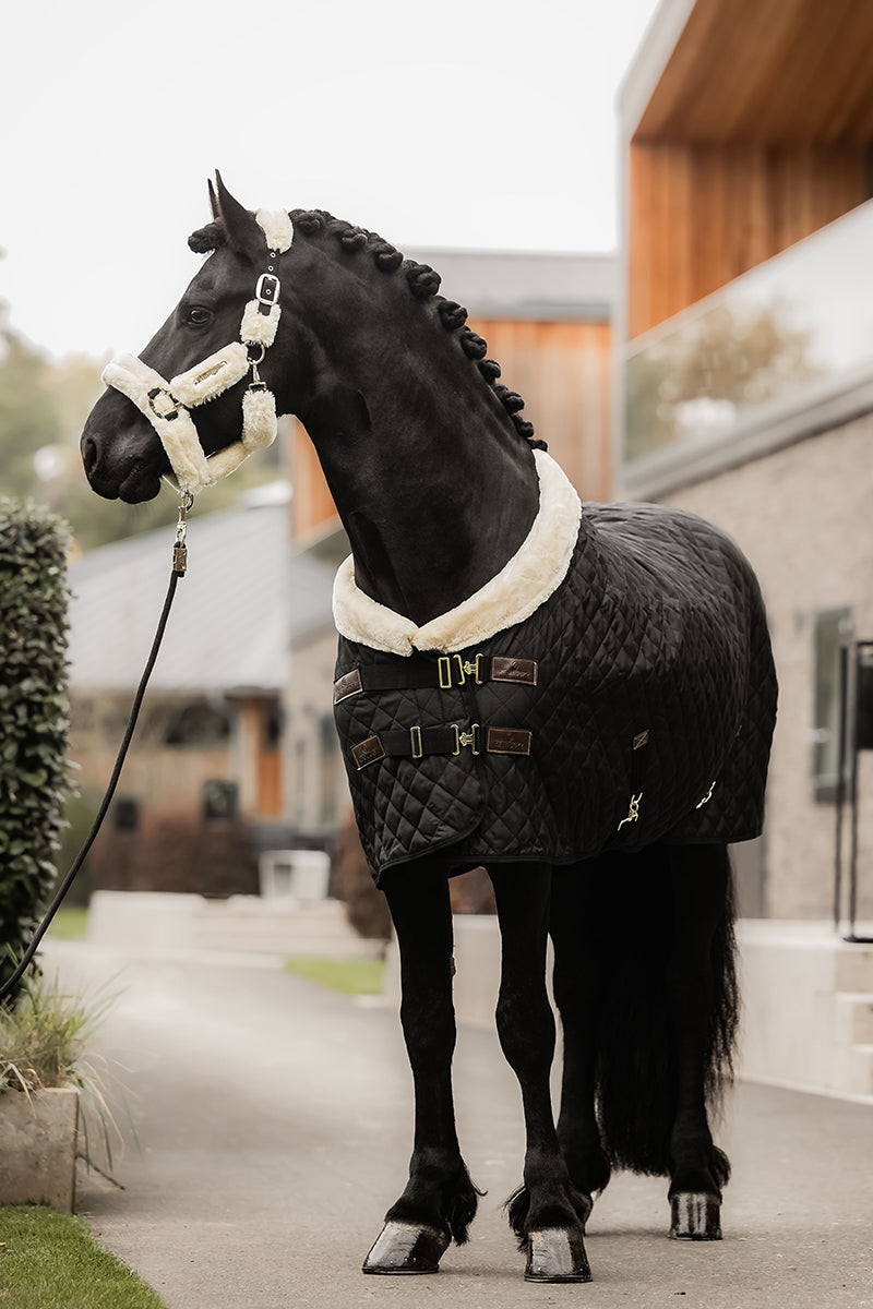 Kentucky Horsewear Sheepskin Shipping Halter Natural