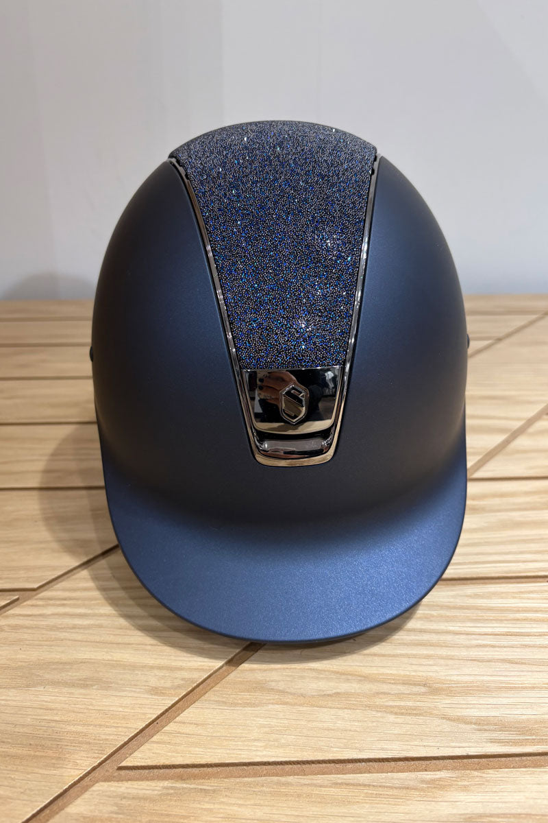 Samshield Shadowmatt Blue Crystal Fabric Swarovski Bermuda Blue Chrome Black Trim & Blazon