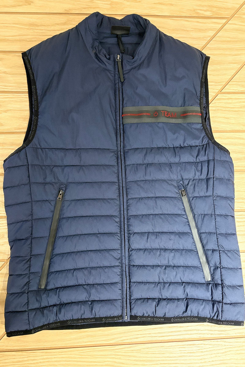 Cavalleria Toscana Team Red Stripe Quilted Gilet