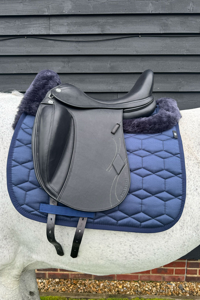 Mattes Dressage Lambskin Sheen Saddle Pad Navy/Navy