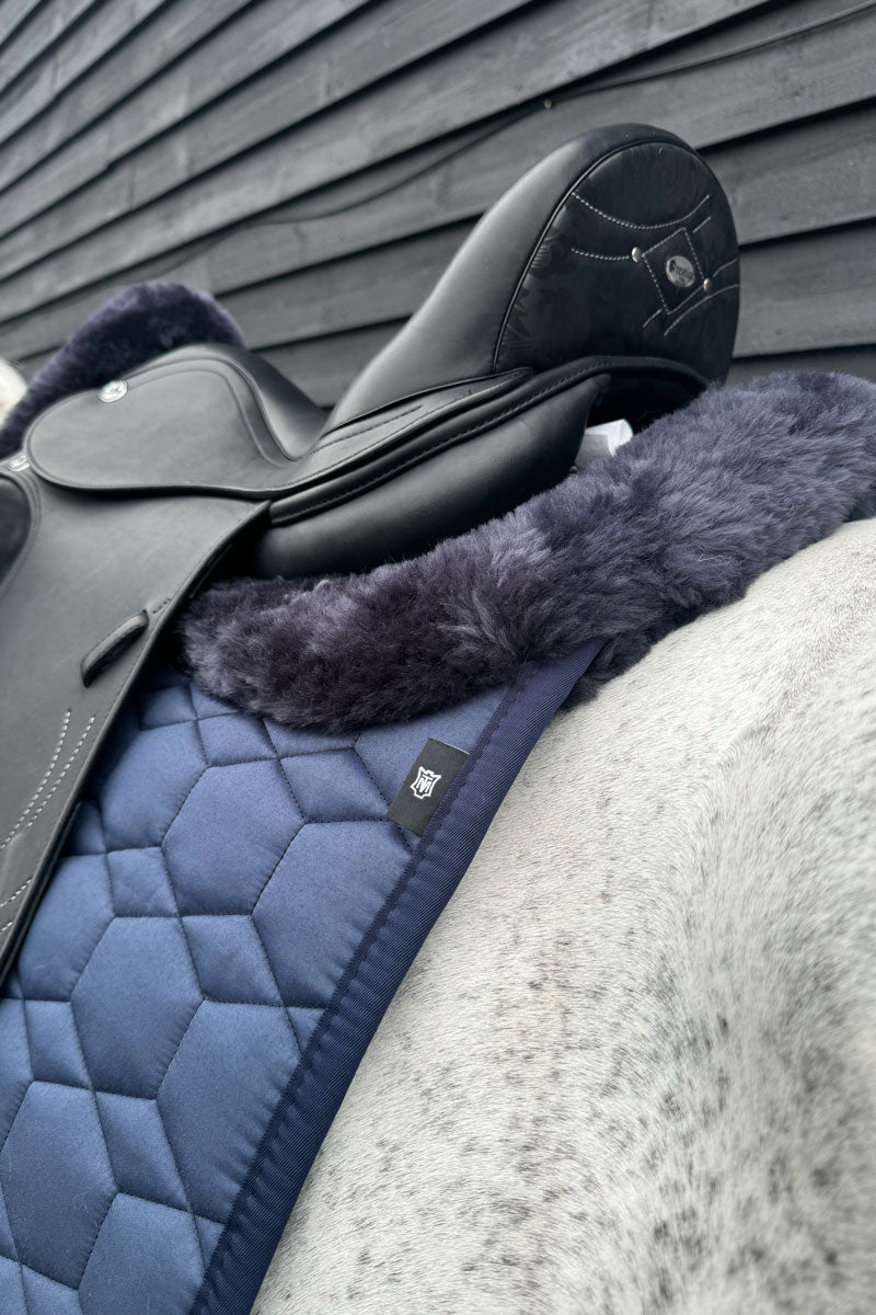 Mattes Dressage Lambskin Sheen Saddle Pad Navy/Navy