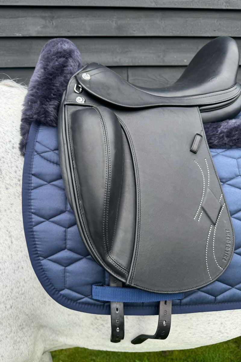 Mattes Dressage Lambskin Sheen Saddle Pad Navy/Navy