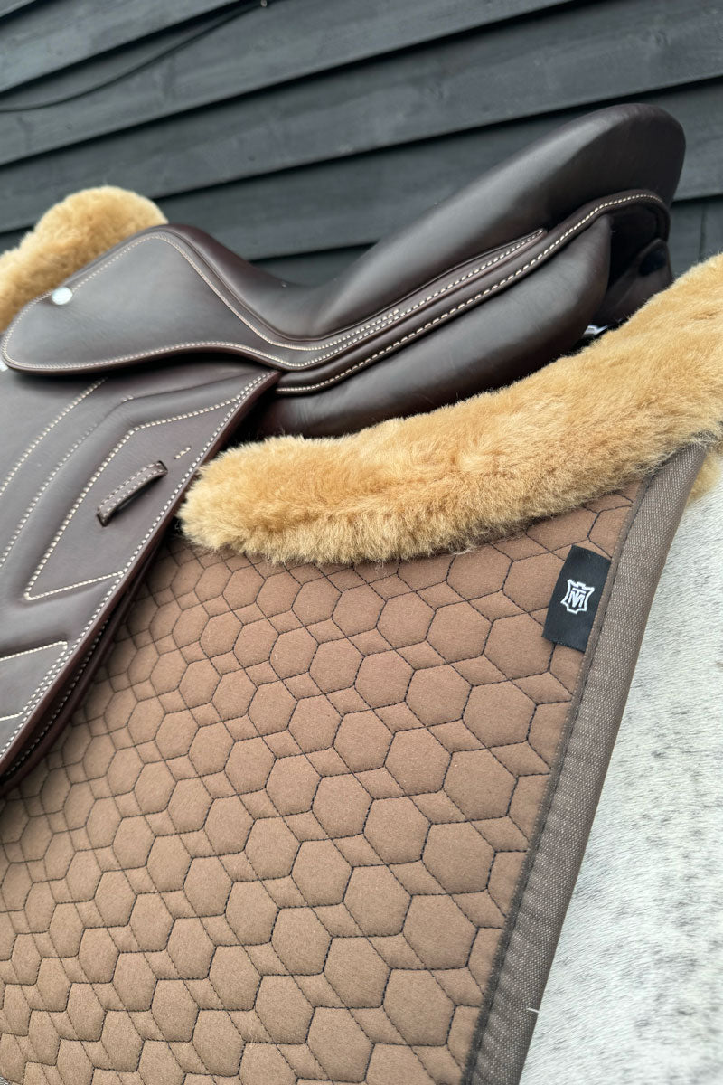 Mattes Jump Lambskin Saddle Pad Taupe/Ocra