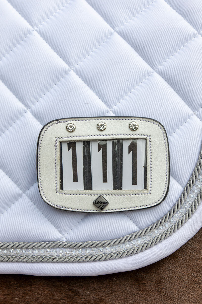 Le Mieux Saddle Pad Number Holder Diamante White