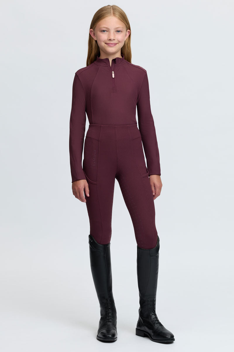 LeMieux Young Rider Raye Ribber Base Layer Bramble 