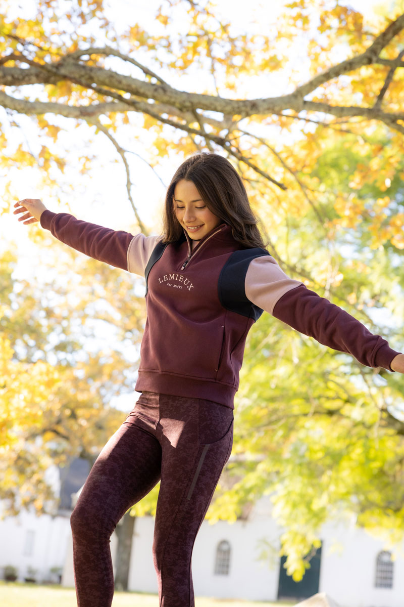 LeMieux Young Rider Viola 1/4 Zip Sweatshirt Bramble 