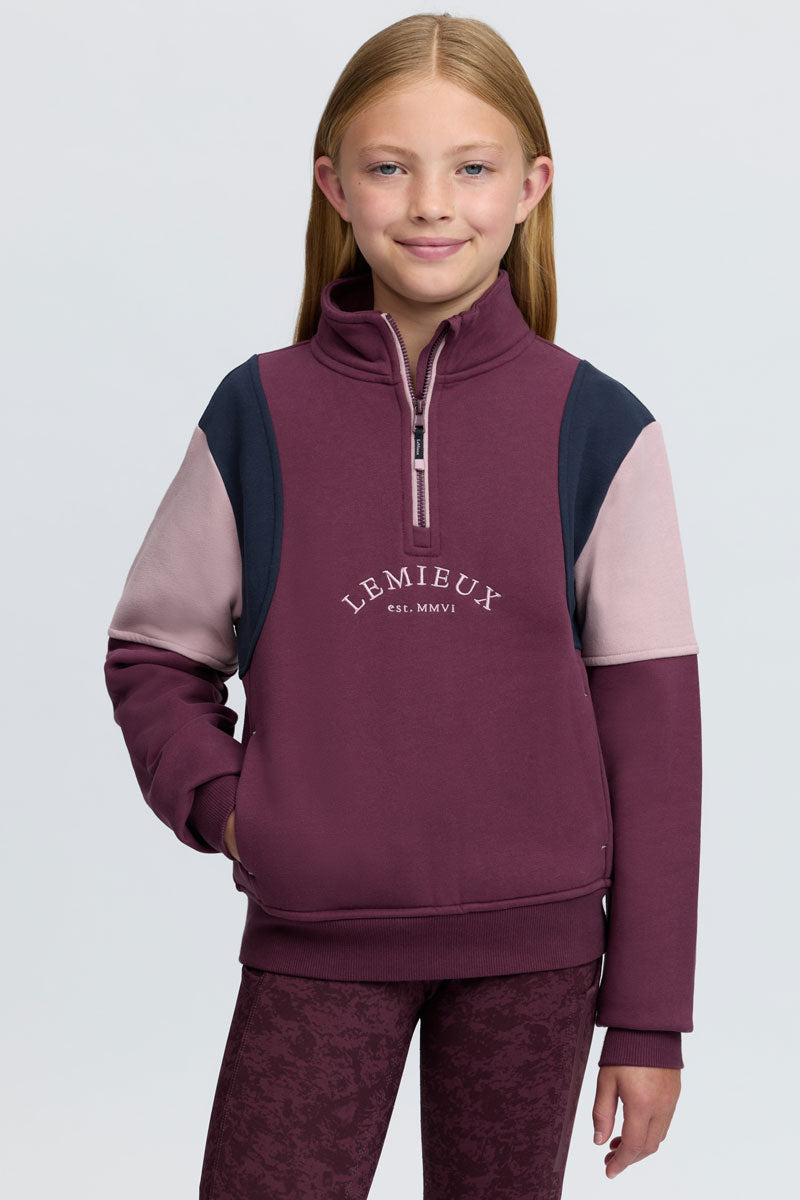 LeMieux Young Rider Viola 1/4 Zip Sweatshirt Bramble 