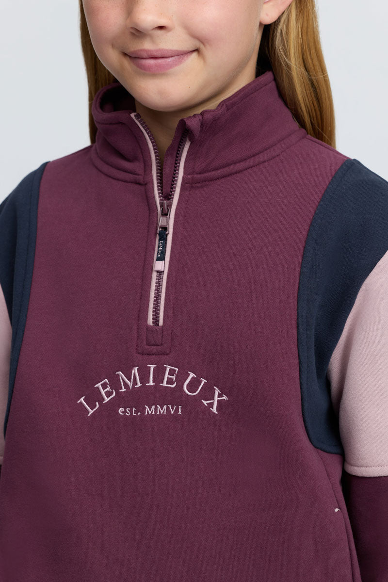 LeMieux Young Rider Viola 1/4 Zip Sweatshirt Bramble 