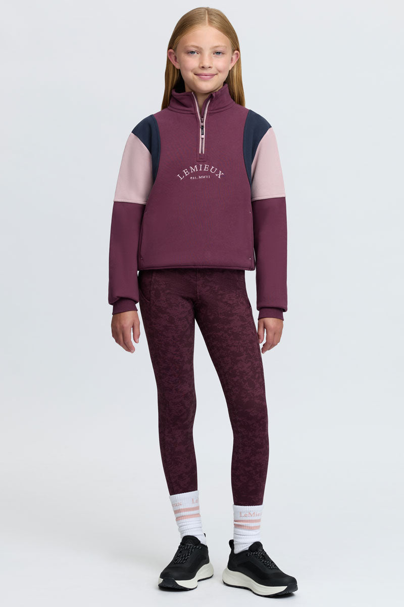 LeMieux Young Rider Viola 1/4 Zip Sweatshirt Bramble 
