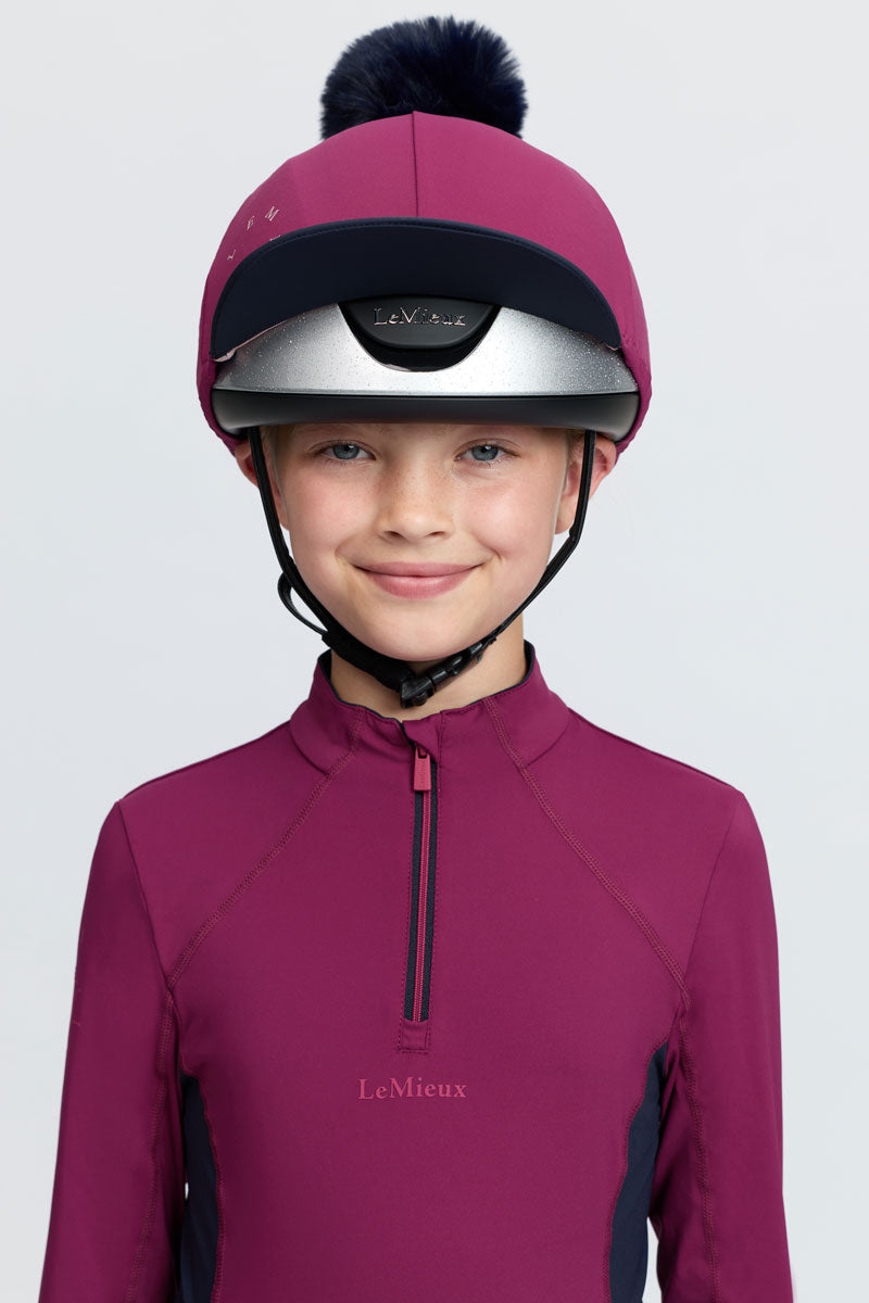 LeMieux Classique Pom Hat Silk Blackberry