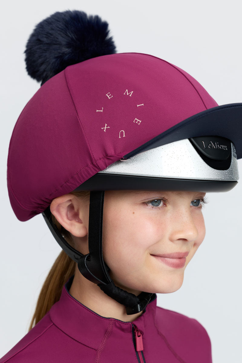 LeMieux Classique Pom Hat Silk Blackberry