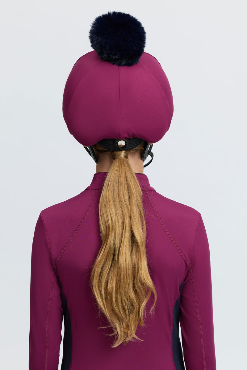 LeMieux Classique Pom Hat Silk Blackberry