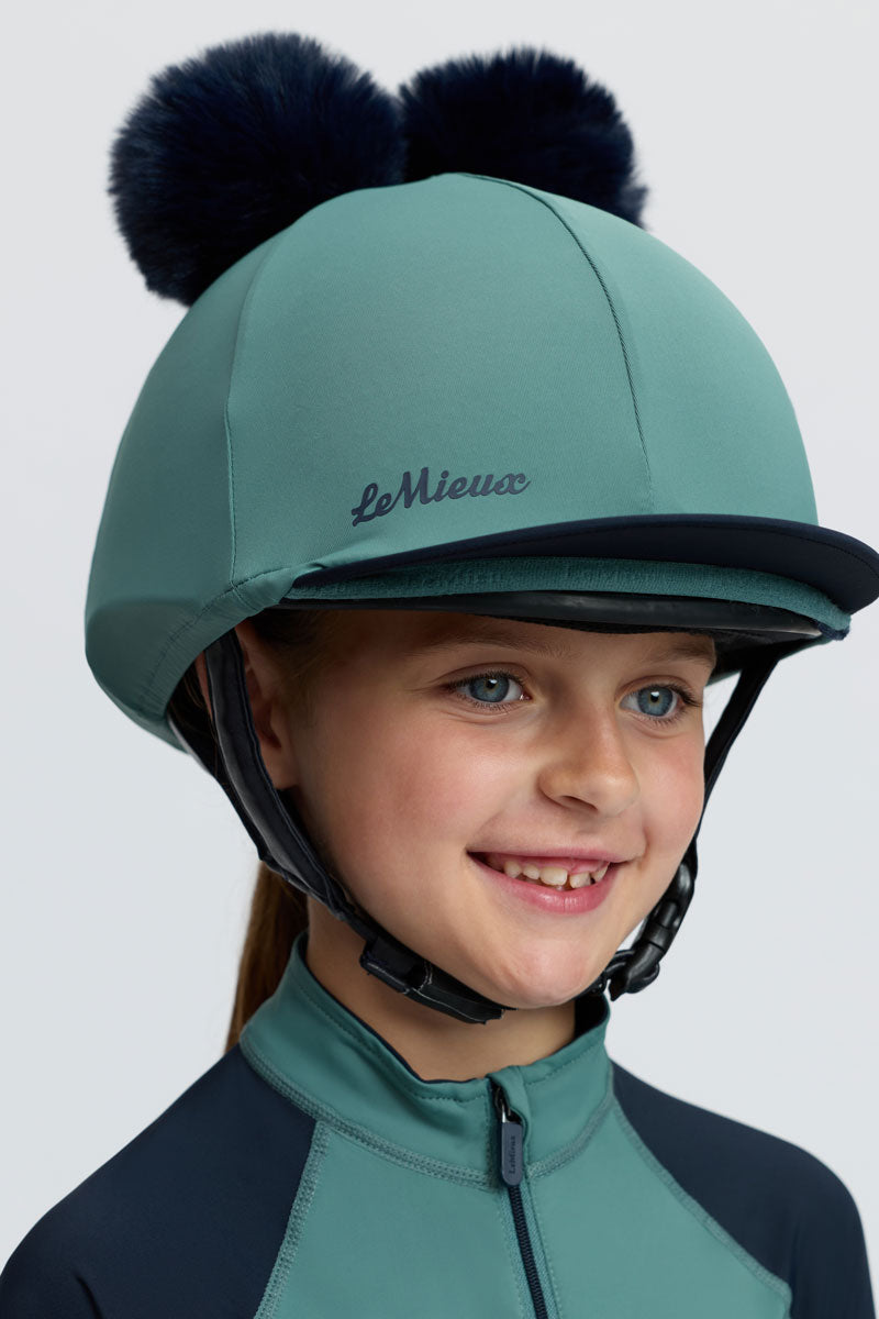 LeMieux Mini Double Pom Hat Silk Navy/Aloe 