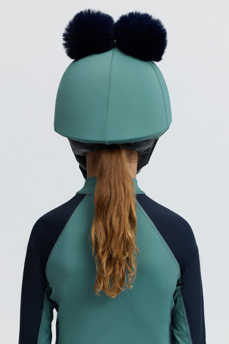 LeMieux Mini Double Pom Hat Silk Navy/Aloe 