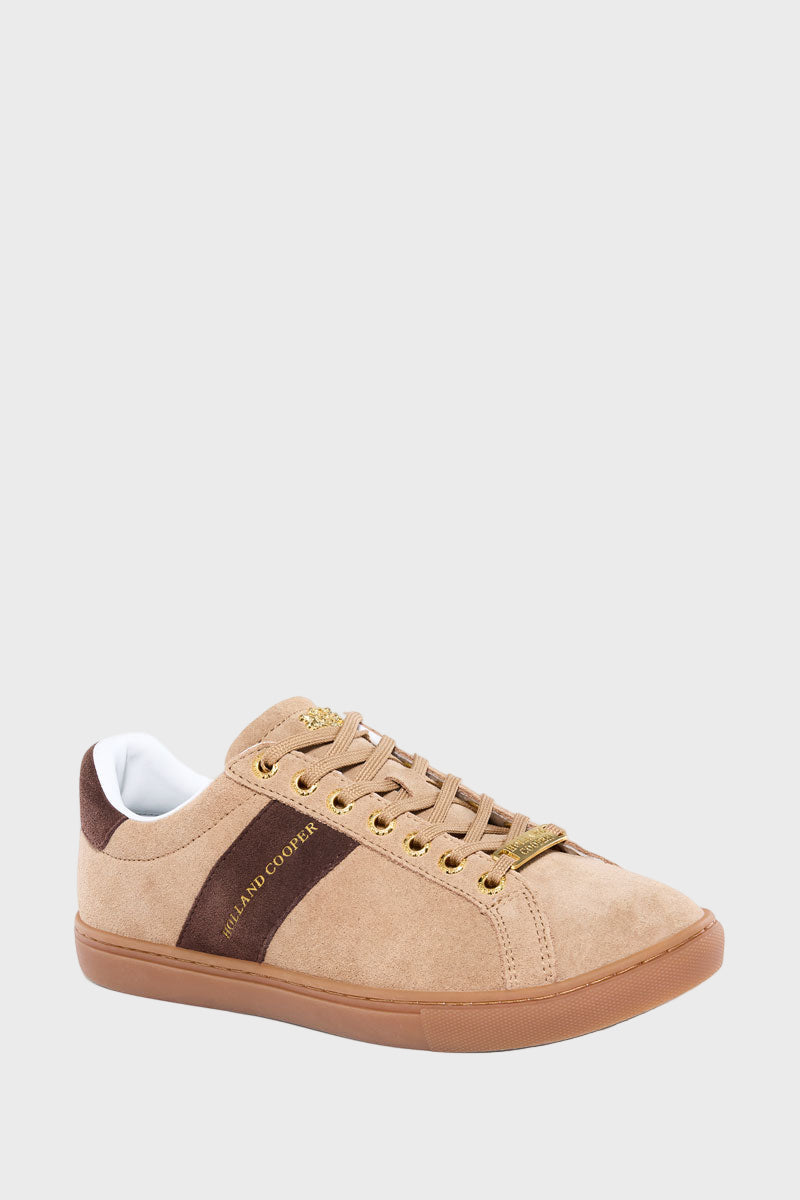 Holland Cooper Knightsbridge Court Trainer Taupe Dark Chocolate 