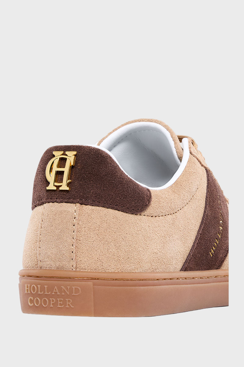 Holland Cooper Knightsbridge Court Trainer Taupe Dark Chocolate 