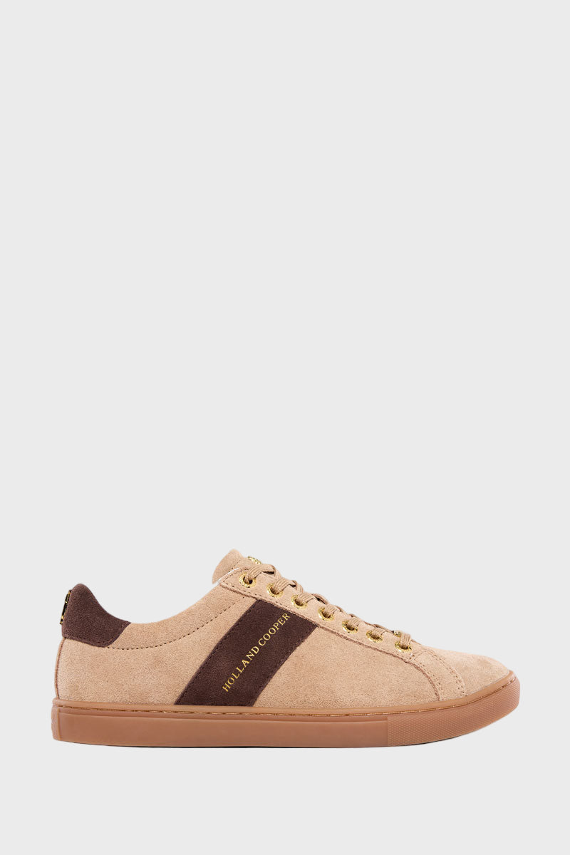 Holland Cooper Knightsbridge Court Trainer Taupe Dark Chocolate 
