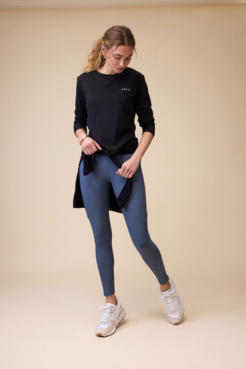VALA Mesh Long Sleeve Tee Black