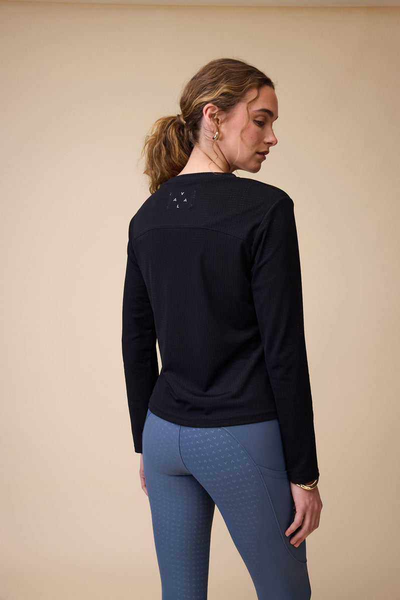 VALA Mesh Long Sleeve Tee Black