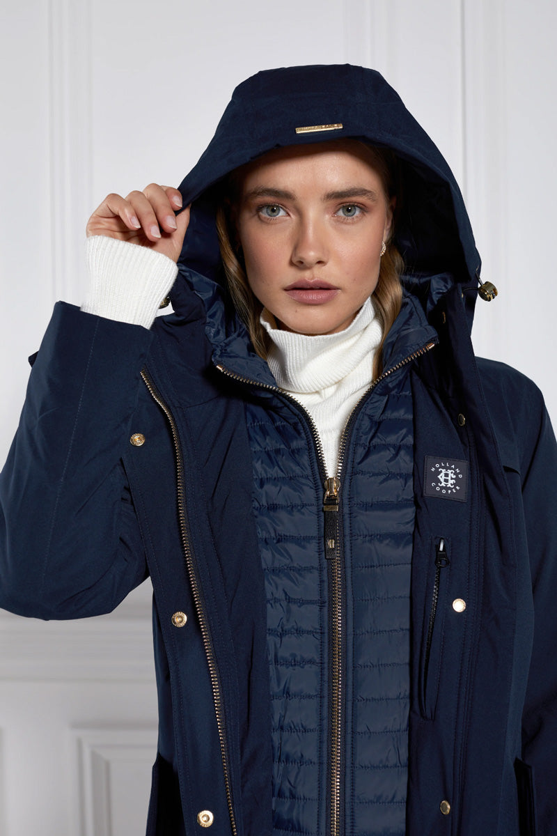 Holland Cooper Longline Training Coat Ink Navy
