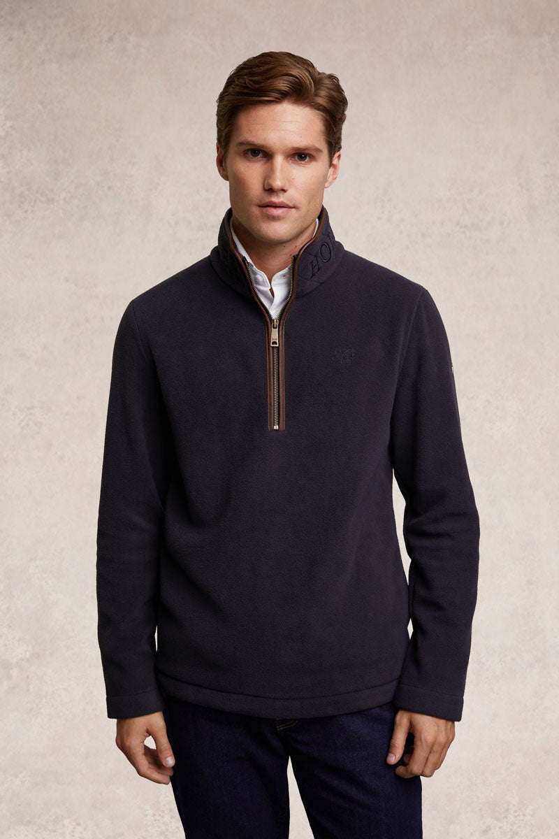 Holland Cooper Men's Country Fleece Quarter Zip Ink Navy 