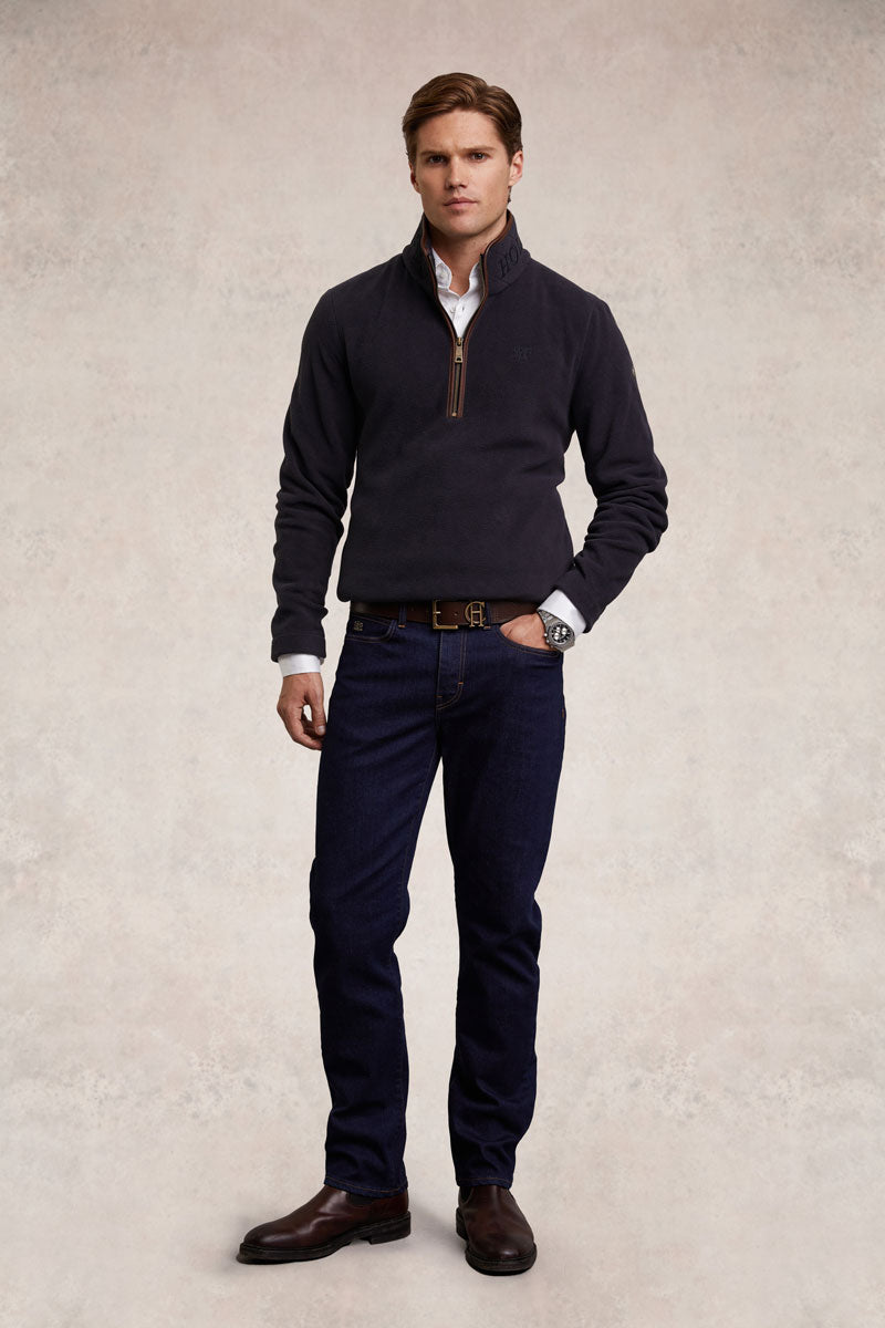 Holland Cooper Men's Country Fleece Quarter Zip Ink Navy