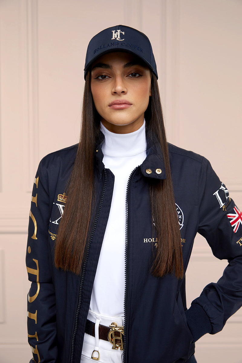 Holland Cooper Burghley Equestrian Cap Ink Navy Monogram
