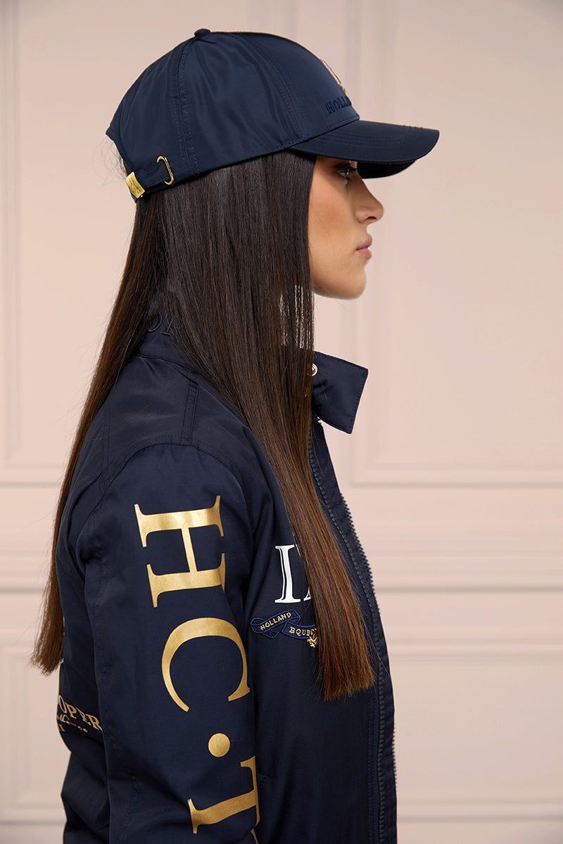 Holland Cooper Burghley Equestrian Cap Ink Navy Monogram