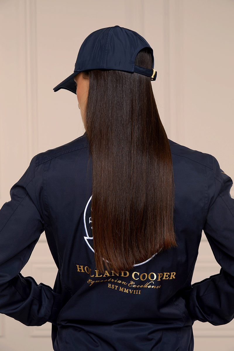 Holland Cooper Burghley Equestrian Cap Ink Navy Monogram