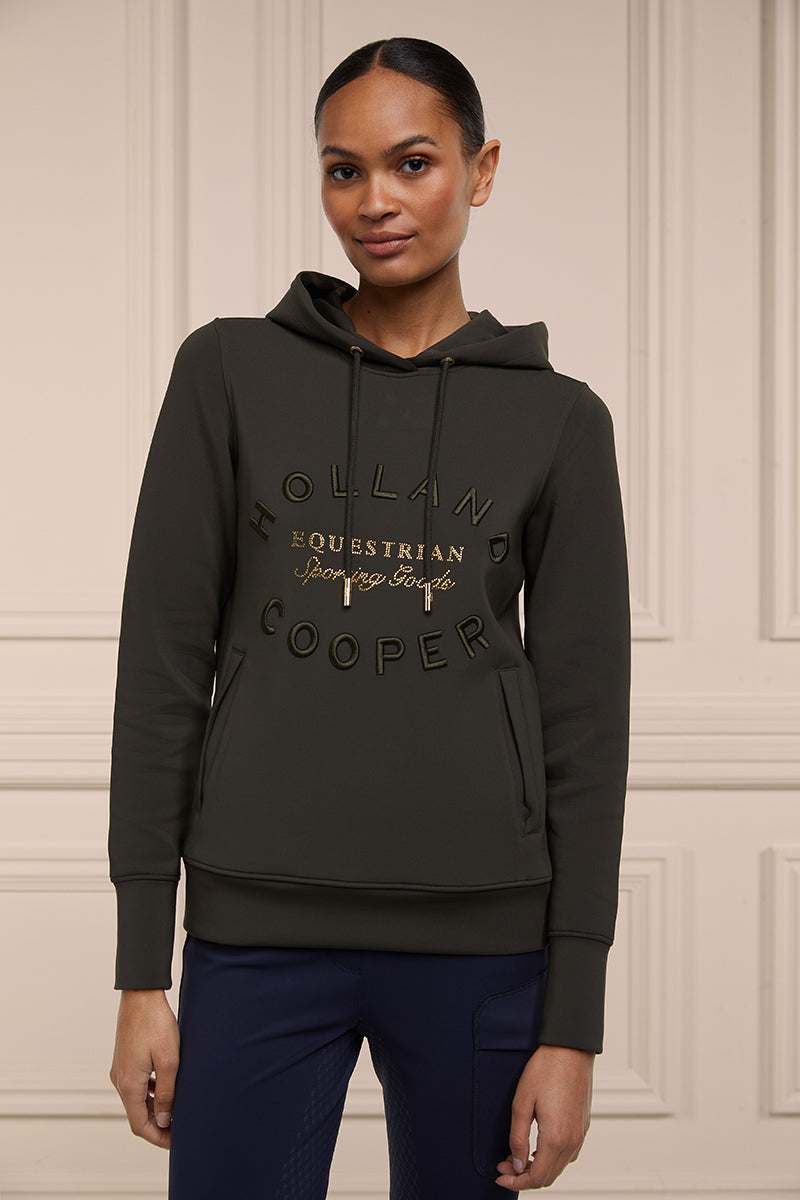 Holland Cooper Crystal Hoodie Heritage Khaki