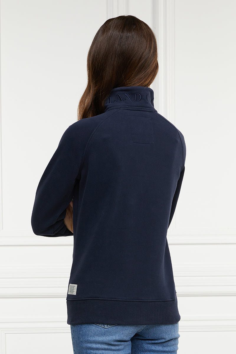 Holland Cooper Crest Zip Henley Ink Navy