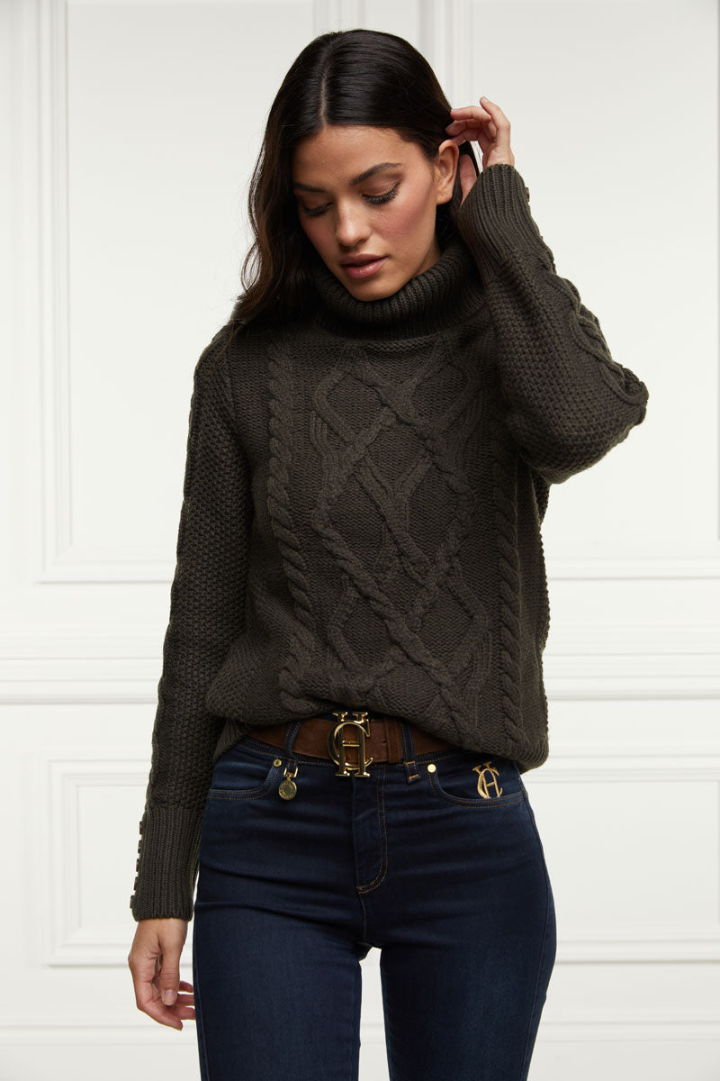 Holland Cooper Cortina Roll Neck Knit Fern Green