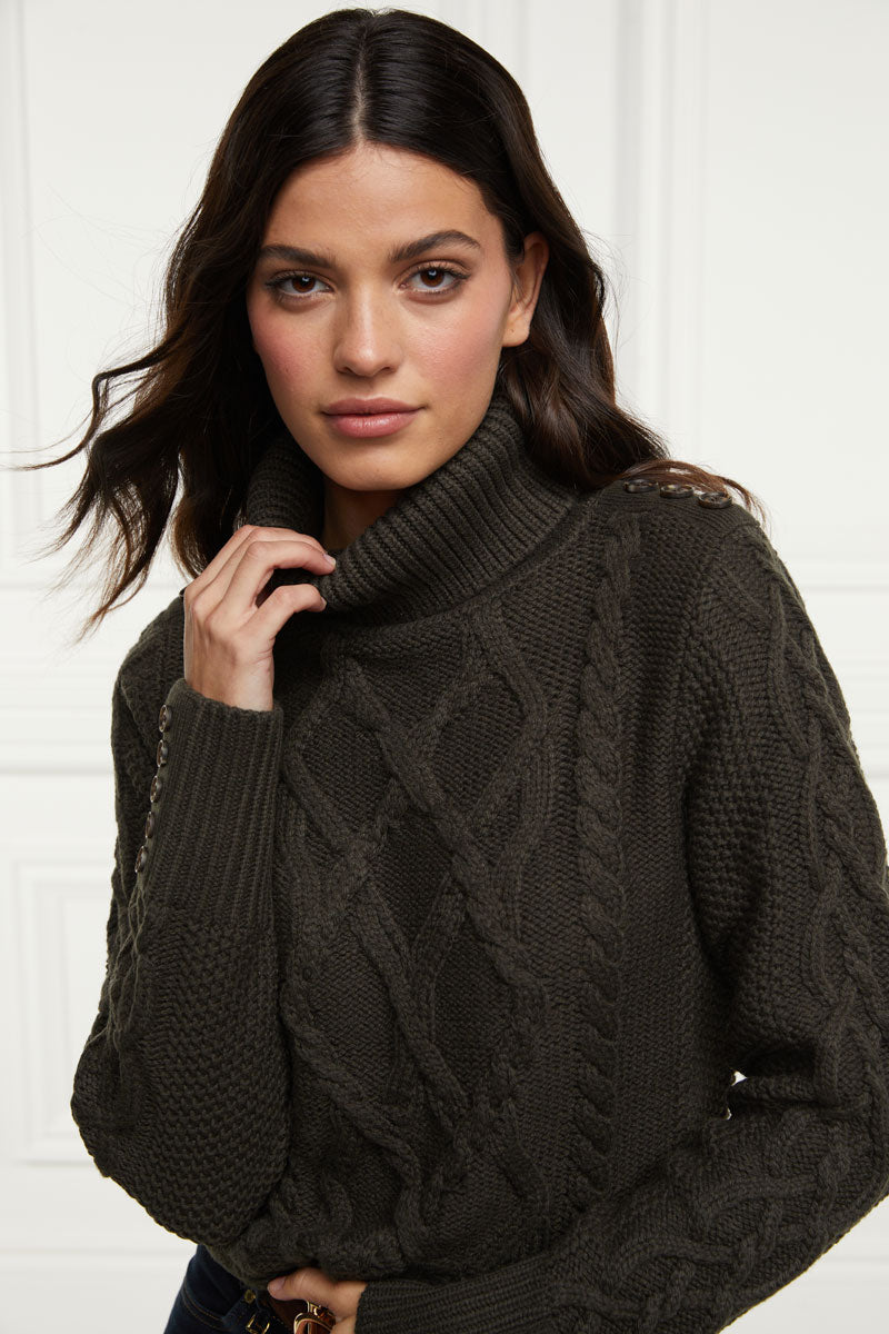 Holland Cooper Cortina Roll Neck Knit Fern Green
